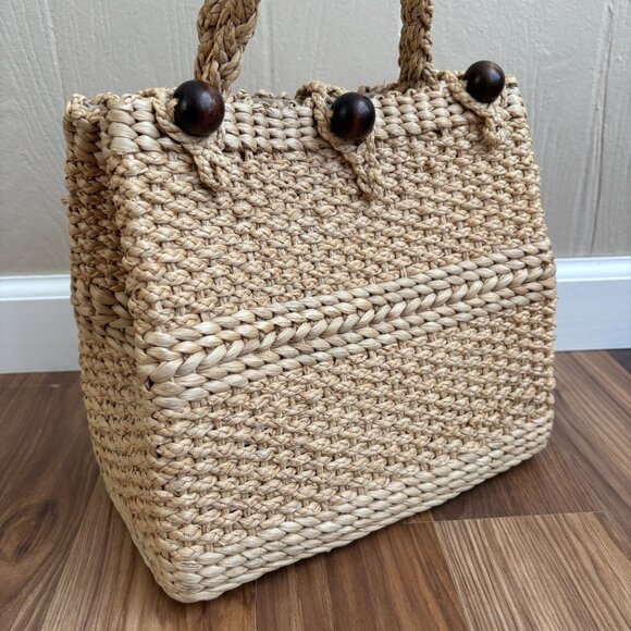 Woven Beachy Summer Purse Bag Tote - Picture 3 of 10